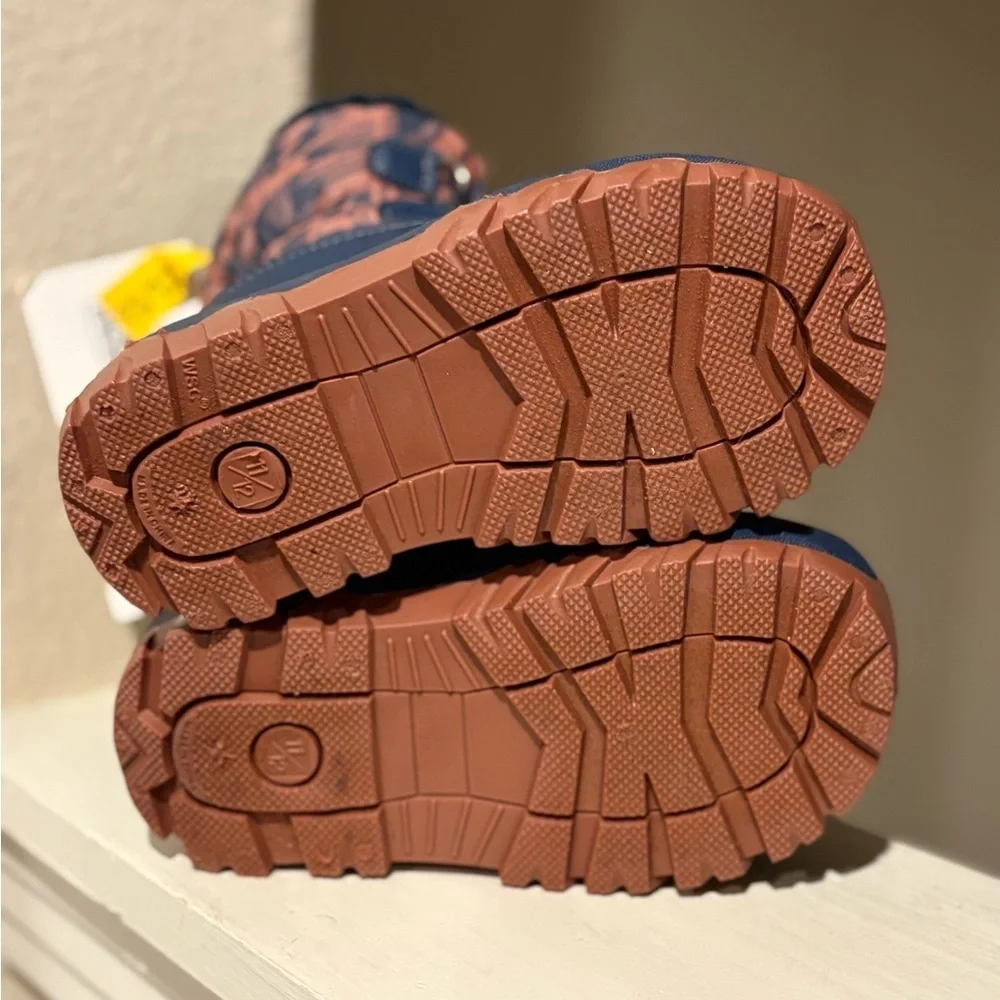 NWT Member's Mark Kids' Snow Rain Winter Boots -10 Cold Rating Blue/Orange 11/12